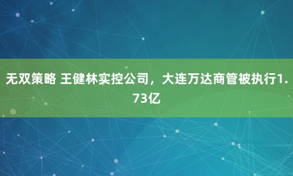 无双策略 王健林实控公司，大连万达商管被执行1.73亿