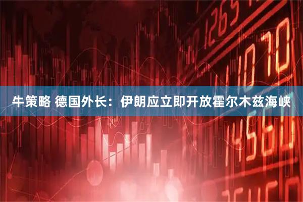 牛策略 德国外长：伊朗应立即开放霍尔木兹海峡